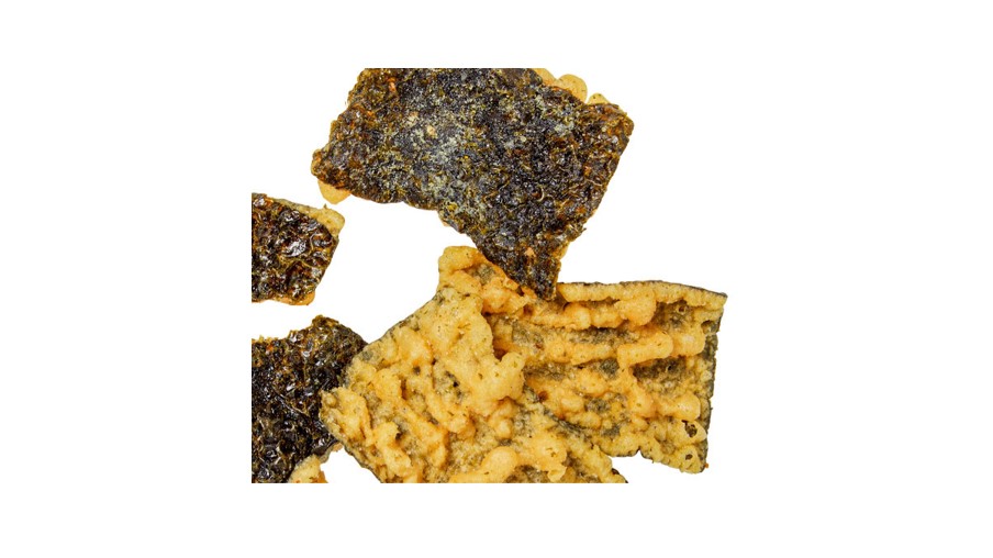 tempura zeewierchips met wasabismaak