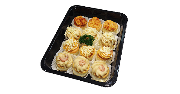 ovenhapjes assortiment 12 stuks met kreeft, zalm, kaas en garnaal