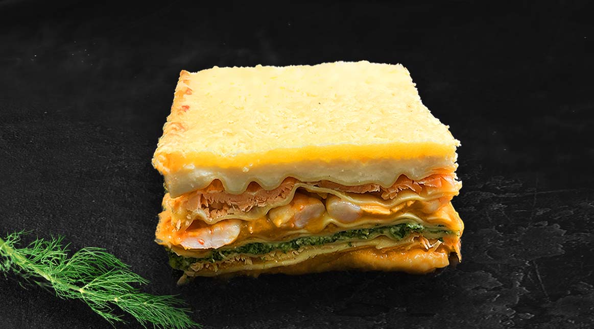 lasagne met verse zalm en spinazie